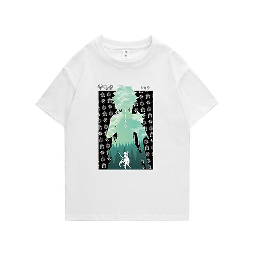

Inspired by Genshin Impact Xiao T-shirt Cartoon 100% Polyester Anime Harajuku Graphic Kawaii T-shirt For Men's / Women's / Couple's