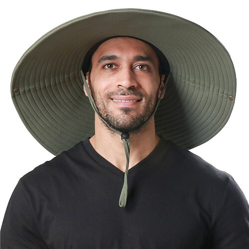 

Men's Women's Sun Hat Fishing Hat Hiking Hat Boonie hat Wide Brim Summer Outdoor UV Sun Protection Sunscreen UV Protection Breathable Hat Cotton Green khaki Dark Grey for Fishing Climbing Beach