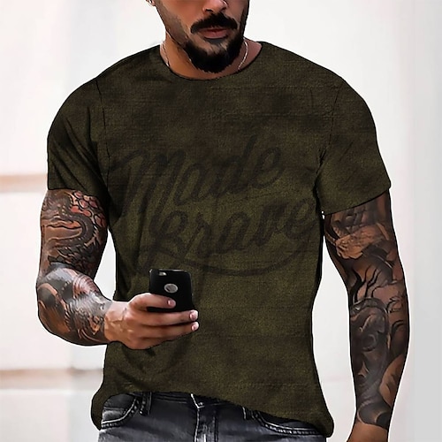 

Men's Tee T shirt 3D Print Graphic Round Neck Casual Daily 3D Print Short Sleeve Tops Fashion Designer Cool Comfortable Gray