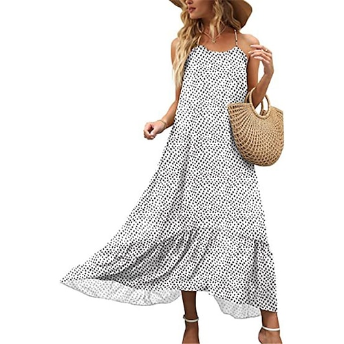 

Mujer Vestido de Columpio Vestido lencero Negro Amarillo Gris Claro Sin Mangas Leopardo Espalda al Aire Primavera Verano Correa de espagueti 2022 S M L XL