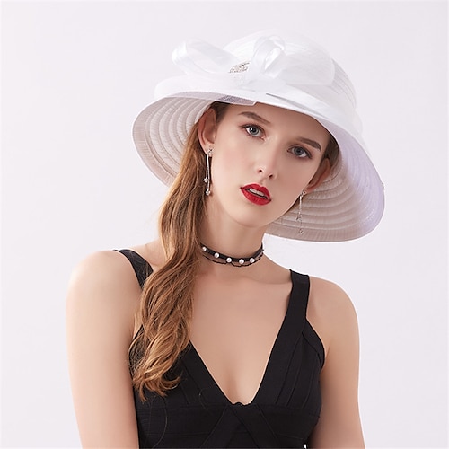 

Women's Hat Bucket Hat Sun Hat Black White Party Outdoor Dailywear Mesh Floral Floral Portable Windproof Comfort