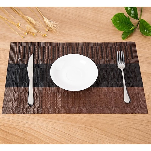 

Placemats Placemat PVC Table Mats Heat Resistant Waterproof Washable Outdoor Placemats for Kitchen Dining Patio Table Decorations