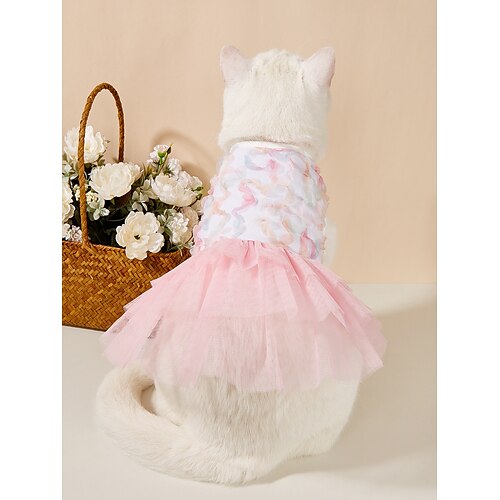 

Dog Cat Dress Voiles & Sheers Sweet Style Cute Holiday Weekend Dog Clothes Puppy Clothes Dog Outfits Soft Purple Rosy Pink Costume for Girl and Boy Dog Polyster XS S M L XL