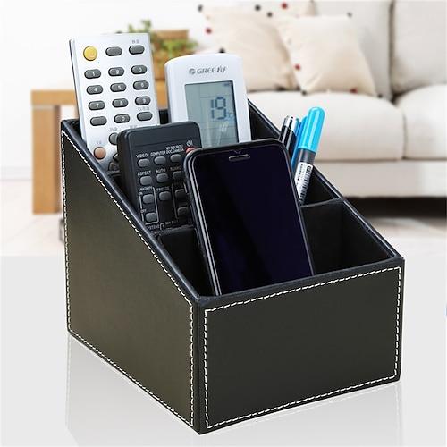 

Pen Holder Cup Multifunction Big Capacity PU Leather for Office Men Home