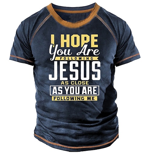 

Men's Unisex T shirt 3D Print Graphic Prints Letter Crew Neck Street Daily Print Short Sleeve Tops Casual Designer Big and Tall Papa T Shirts Navy Blue