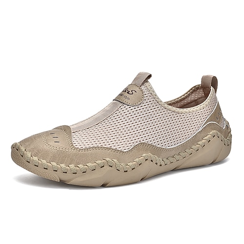 

Men's Loafers Slip-Ons Sporty Outdoor Mesh Microfiber Black Gray Beige Spring Summer