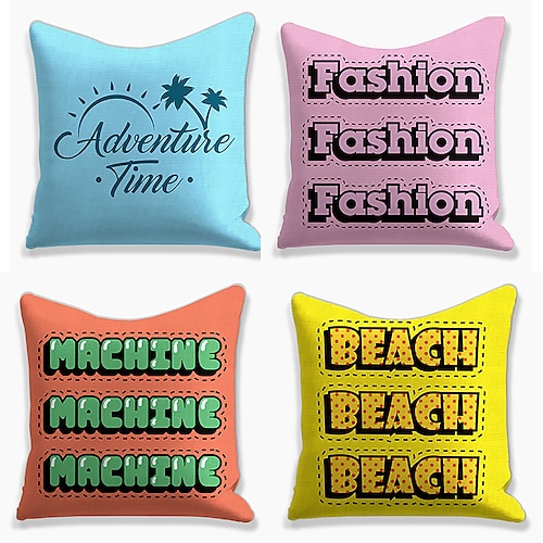 

Character Double Side Cushion Cover 4PC Soft Decorative Square Throw Pillow Cover Cushion Case Pillowcase for Bedroom Livingroom Superior Quality Machine Washable Indoor Cushion for Sofa Couch Bed Chair