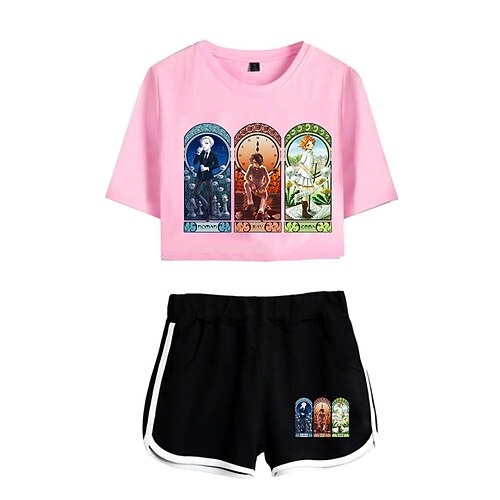 

Inspired by The Promised Neverland Emma Outfits Crop Top 100% Polyester Anime Harajuku Graphic Shorts For Women's