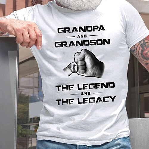

Men's T shirt Hot Stamping Graphic Letter Crew Neck Street Casual Print Short Sleeve Tops Basic Fashion Classic Comfortable White Light gray