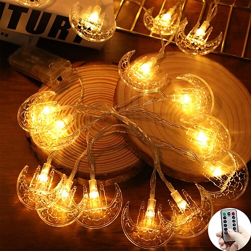 

3m 20leds Ramadan Eid Lights LED Decoration String Lights Remote Control Moon Castle Shaped Light EID Mubarak Home Decoration Islam Muslim Festival Party Eid al-Fitr Decorations