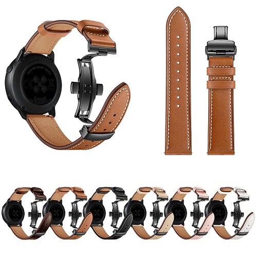 

1 pcs Smart Watch Band for Samsung Galaxy Gear S3 Frontier Gear S3 Classic Watch 42mm Watch 46mm Watch 3 41mm 20mm Genuine Leather Smartwatch Strap Waterproof Adjustable Shockproof Business Band