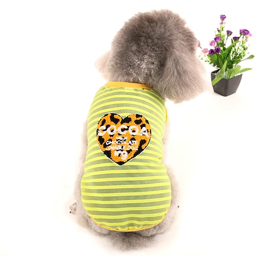 

Dog Cat Shirt / T-Shirt Heart Fashion Cute Sports Casual / Daily Dog Clothes Puppy Clothes Dog Outfits Soft White Yellow Costume for Girl and Boy Dog Polyster XS S M L XL