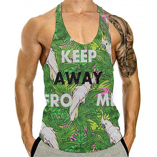 

Men's Tank Top Vest 3D Print Scenery Graphic Prints Crew Neck Daily Sports Print Sleeveless Tops Classic Designer Hawaiian Big and Tall Green Blue