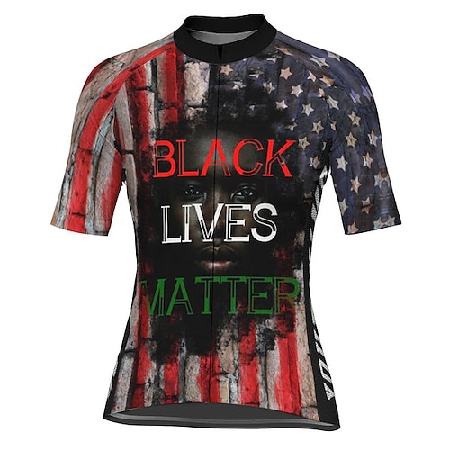 

21Grams Women's Short Sleeve Cycling Jersey Red American / USA National Flag Bike Top Mountain Bike MTB Road Bike Cycling Spandex Polyester Breathable Quick Dry Moisture Wicking Sports Clothing