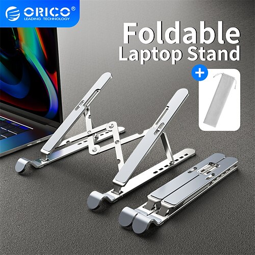 

ORICO Foldable Laptop Stand Holder Riser Portable Adjustable Aluminum Notebook Stand Computer Stand 7 Angles for MacBook Tablets