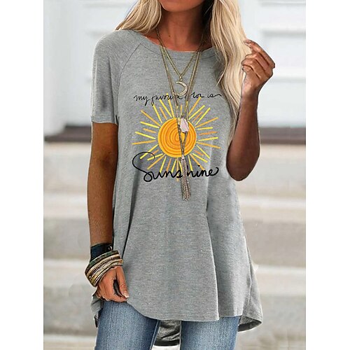 

Women's T Shirt Dress Tee Dress Mini Dress Short Sleeve Print Spring Summer Crew Neck Loose Fit 2022 S M L XL XXL XXXL