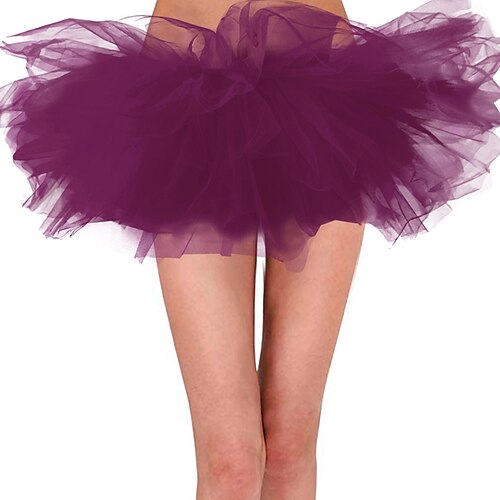 

Women's Fashion Mini Skirts Performance Vacation Solid Colored Layered Green Blue Purple One-Size