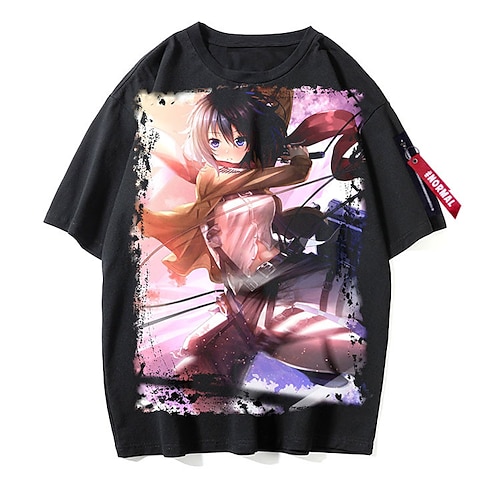 

Inspired by Attack on Titan Eren Jaeger Mikasa Ackerman Levi·Ackerman Cosplay Costume T-shirt Polyester / Cotton Blend Pattern Harajuku Graphic Kawaii T-shirt For Men's / Women's / Couple's