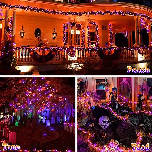  50m 100m girlanda choinka bajkowe światła 400 800 led string light ip65 wodoodporny łańcuch zewnętrzny ogród yard girlanda wesele wakacje krajobraz dekoracja oświetlenie niebieski kolorowy dc31v ue us