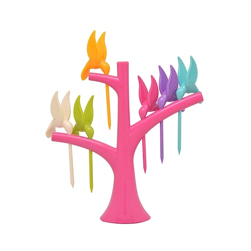 

Hummingbird Shaped Fruit Fork Wishing Tree Socket Six Pack Snack Fork Recycling Family Party