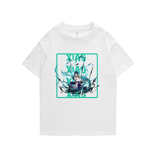 

Inspired by Genshin Impact Xiao T-shirt Cartoon 100% Polyester Anime Harajuku Graphic Kawaii T-shirt For Men's / Women's / Couple's