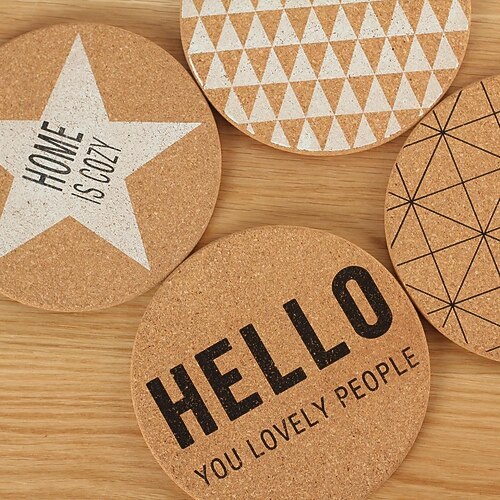 

Coasters for Drinks Placemats Placemat Table Mats Cork Base Marble Surface Cups Place Mats for Home Decor