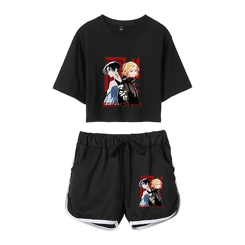 

Inspired by Tokyo Revengers Cosplay Outfits Crop Top 100% Polyester Anime Harajuku Graphic Shorts For Women's