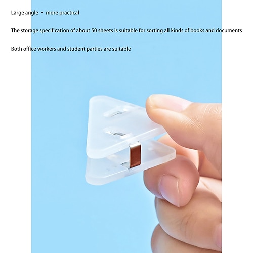 

KW-TRIO 5 PCS PET Book Paper Corner Clip Binder Clips for Desk Storage Shelf Office Desktop Organizer Organization