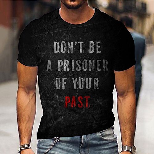 

Men's Unisex T shirt 3D Print Graphic Prints Letter Crew Neck Street Daily Print Short Sleeve Tops Casual Designer Big and Tall Papa T Shirts Black / Summer