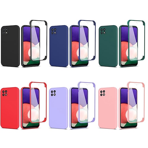 

Phone Case For Samsung Galaxy Full Body Case A53 S22 Ultra Plus FE A72 Samsung A13 5G Shockproof Dustproof Anti-Scratch Solid Colored PET TPU