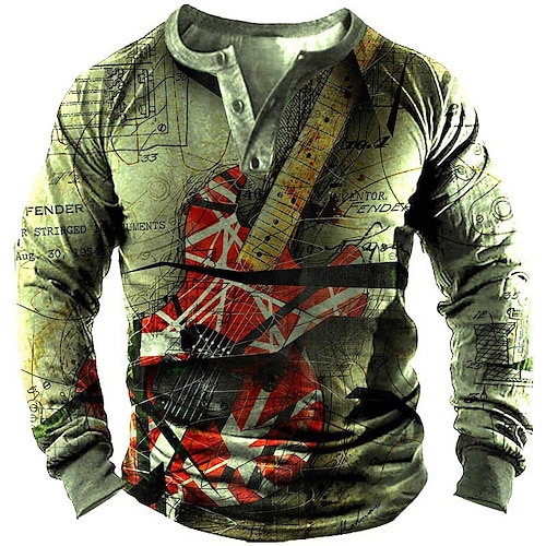 

Homme Sweat shirt Sweat Vert Graphic Guitare Imprimer Sport Loisir Casual du quotidien 3D effet Grande Taille basique Design Casual Printemps été Vêtement Tenue Pulls Capuche Pulls molletonnés