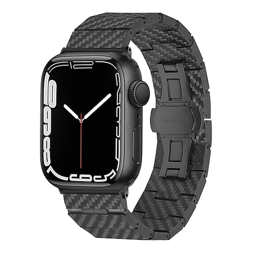 

1PC Smart Watch Band Compatible with Apple iWatch Series 8 7 6 5 4 3 2 1 SE Scrunchie Band for iWatch Smartwatch Strap Wristband Carbon Fiber Waterproof Quick Release Rugged