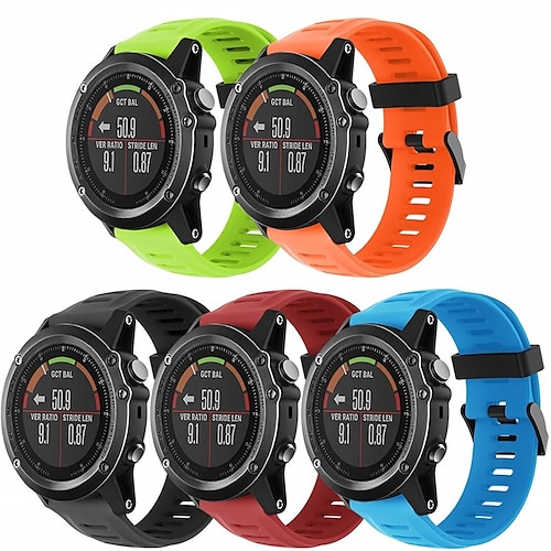 

5 PCS Smart Watch Band for Garmin Fenix 7X / 6X / 5X / 3 Sapphire Fenix 6X Pro / 5X Plus / 3 HR Descent Mk1 Mk2 Mk2i Enduro 2 26mm Silicone Smartwatch Strap Waterproof Adjustable Breathable Sport Band