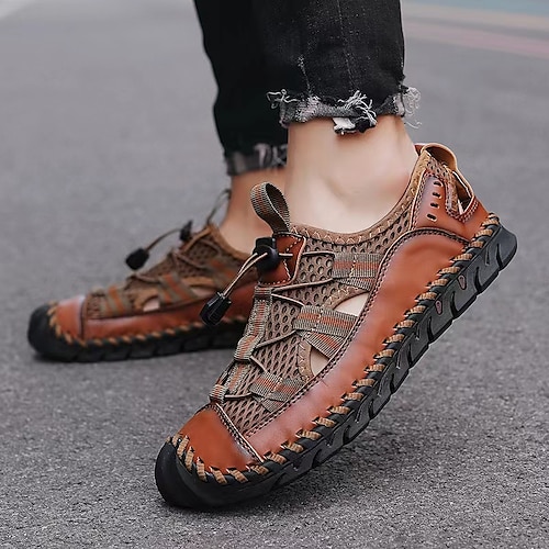 

Men's Sandals Fashion Sandals Straw Sandals Comfort Sandals Sporty Casual Roman Shoes Outdoor Daily PU Synthetics Black Green Brown Spring Summer