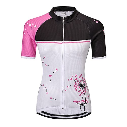 

21Grams Women's Short Sleeve Cycling Jersey Summer Spandex White Floral Botanical Bike Top Mountain Bike MTB Road Bike Cycling Quick Dry Moisture Wicking Sports Clothing Apparel / Athleisure
