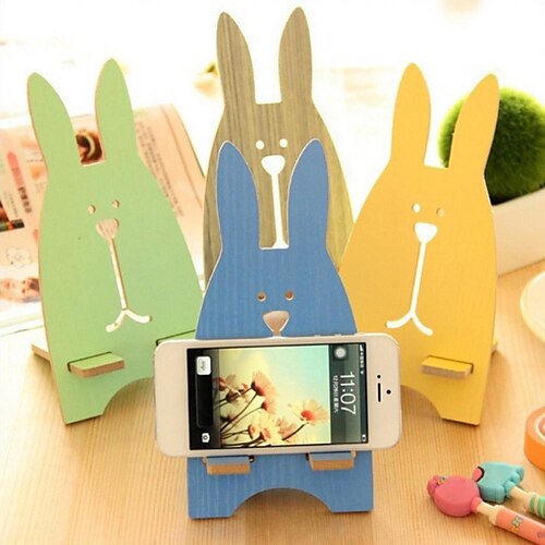 

Portable Cute Wood Phone Holders Mobile Phone Cellphone Holder Desktop Storage Holders Mount Stand Storage Rack