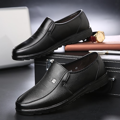 

Men's Loafers Slip-Ons Classic British Daily Office Career PU Booties / Ankle Boots Black Brown Fall Spring