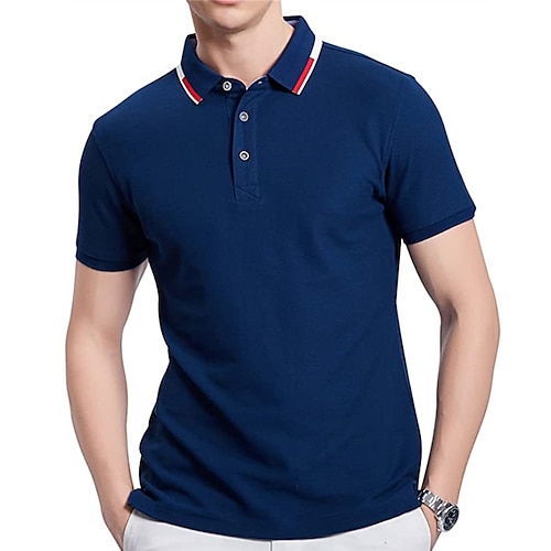 

Men's Collar Polo Shirt Golf Shirt Solid Color Turndown Yellow Royal Blue Gray White Casual Daily Short Sleeve Button-Down Clothing Apparel Sports Fashion Casual Comfortable / Summer / Summer