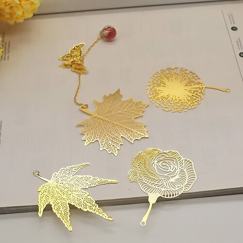 

Metal Bookmark Plant Creative Delicate Page Markers Metal Aesthetic Bookmark for Student Women Gifts /