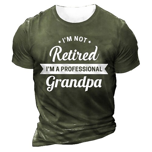 

Men's Unisex T shirt 3D Print Graphic Letter Crew Neck Street Daily Print Short Sleeve Tops Casual Designer Big and Tall Papa T Shirts Green Blue Black / Summer