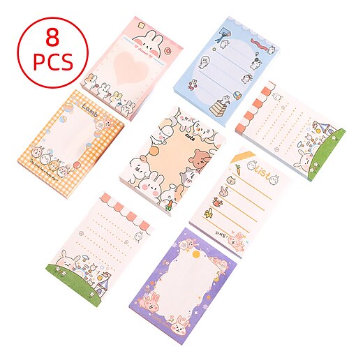 

8 pcs Sticky notes 3.52.4 inch Colorful Paper Self-adhesive Post It Notes for School Office Student