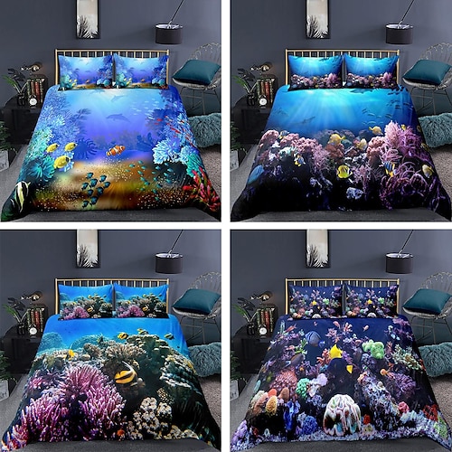 

3D Print Ocean Duvet Cover Set Quilt Bedding Sets Comforter Cover,Queen/King Size/Twin/Single(Include 1 Duvet Cover, 1 Or 2 Pillowcases Shams)