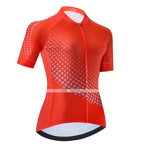 

21Grams Women's Cycling Jersey Short Sleeve Bike Jersey Top with 3 Rear Pockets Mountain Bike MTB Road Bike Cycling Breathable Quick Dry Soft Reflective Strips Red Polyester Sports Clothing Apparel