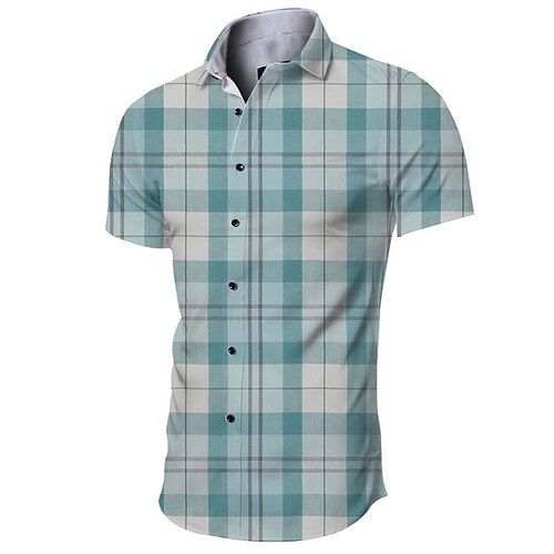 

Men's Shirt Tie Dye Turndown Street Casual Button-Down Short Sleeve Tops Casual Fashion Breathable Comfortable Sea Blue Green Light Green