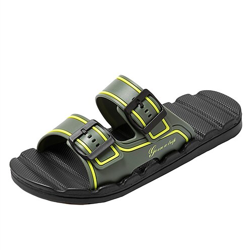 

Men's Sandals Loafers Slip-Ons Beach Daily Beach PVC Black / Yellow Green Brown Color Block Summer