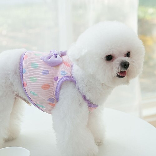 

Dog Cat Vest Dot Fashion Cute Holiday Casual / Daily Dog Clothes Puppy Clothes Dog Outfits Soft Blue Rosy Pink Costume for Girl and Boy Dog Cloth XS S M L XL