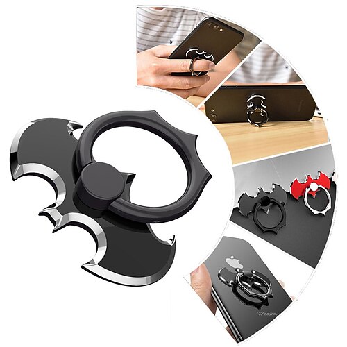 

Bat Finger Ring Cell Mobile Phone Desktop Stand Mount For iPhone 13 X 8 7 XR XS MAX Bat Metal Smartphone 360 Degree Desk Holder