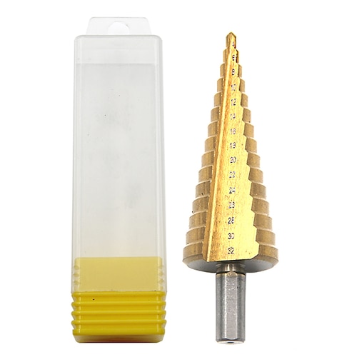 

HSS Step Drill Bits 4mm-32mm Straight Flute Power Tools Triangle Shank Wholesale Price 15 Steps Metal Drilling Titanium