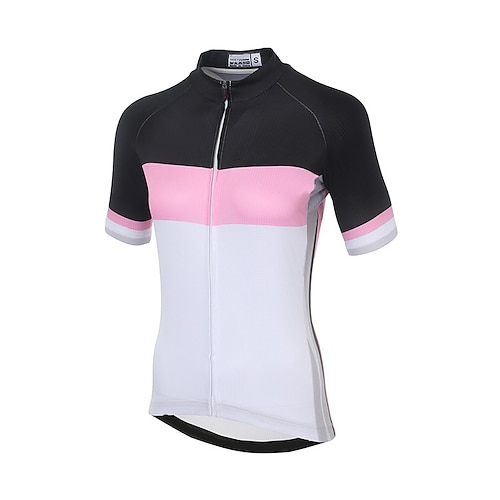

21Grams Women's Short Sleeve Cycling Jersey Summer Spandex White Color Block Bike Top Mountain Bike MTB Road Bike Cycling Quick Dry Moisture Wicking Sports Clothing Apparel / Athleisure