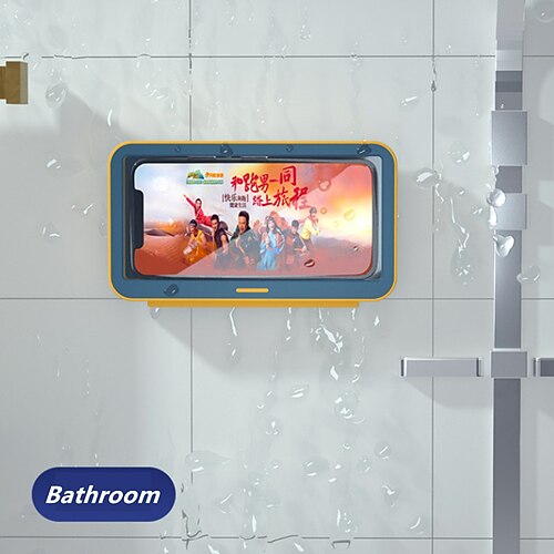 

Mobile Phone Holder Waterproof Case Box Wall Mounted All Covered Mobile Phone Shelves Self-Adhesive Shower Kitchen Accessoriesm